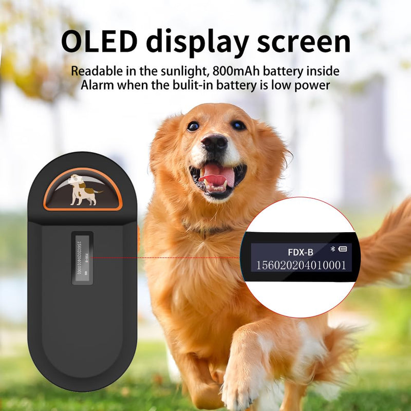 Pet Microchip Scanner, RFID Dog and Cat Microchip Reader, Supports EMID, FDX-B（ISO11784/11785）Microchips, for Animal Management No-bluethooth - PawsPlanet Australia