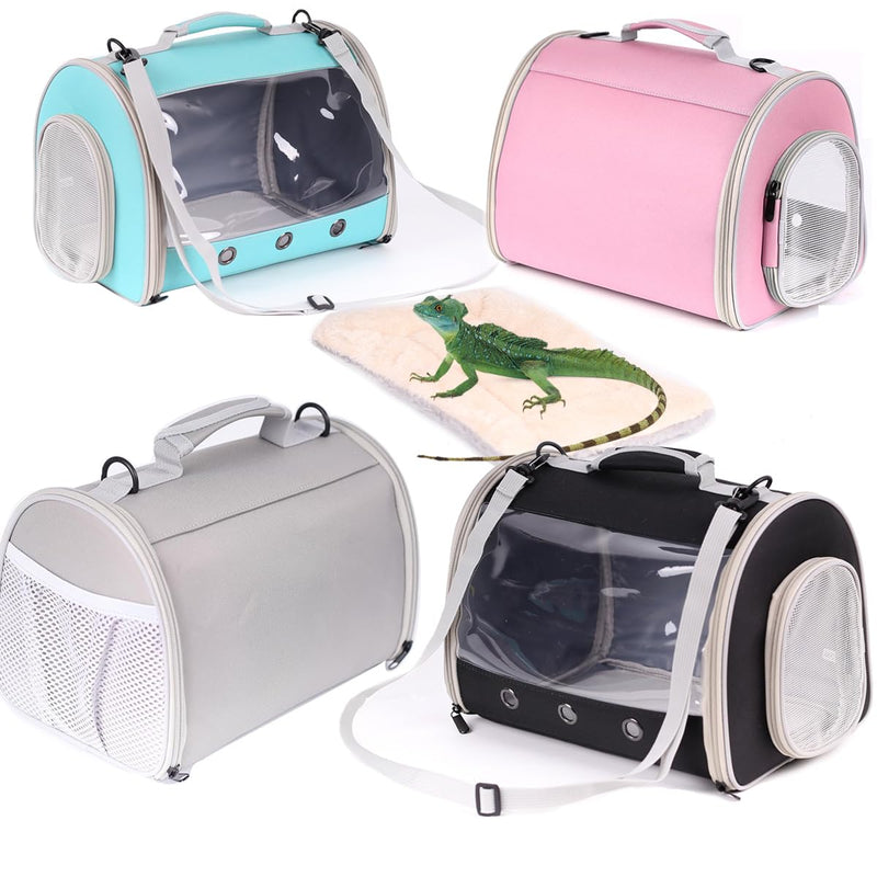 Small Animal Travel Backpack Carrier,Portable Bearded Dragon Bag for Sugar Glider,Hedgehog,Rat,Bunny,Rat,Outdoor Used (Black, Carrier L+ I Leash) Black - PawsPlanet Australia