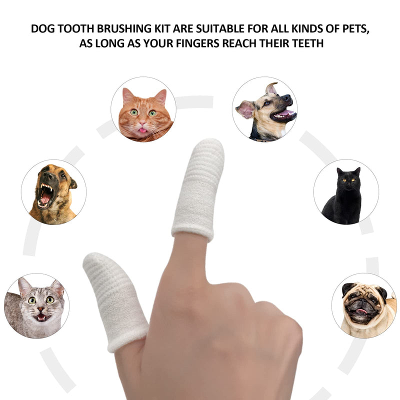 Dog Toothbrush Cat Toothbrush Fingers Toothbrushs for Dog Cat 8 Pack Dog Tooth Brushing Kit Teeth Cleaning, Suitable for Small Pets, Cat and Dog Dental Care, 1 Set for 2 Fingers, Includes 4 Sets White