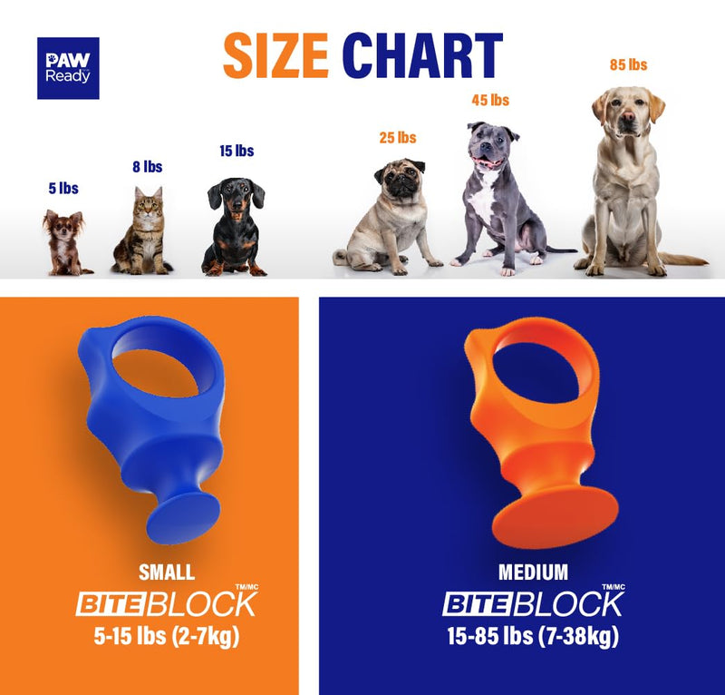 Dog Toothbrush and Bite Block Assistant Combo Pack by Paw Ready for Puppies' Dogs and Cats Small Size for use with Pets Between 5-15 lbs. (2-7kg) Protects Hands and Fingers While Brushing 1 Count (Pack of 1) Blue