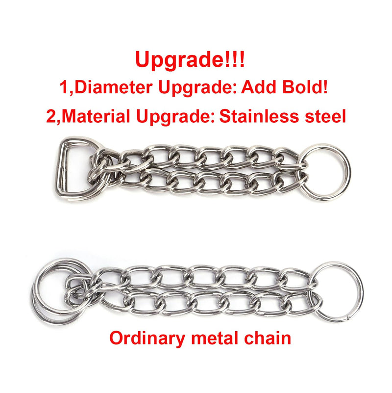 Stainless Steel Chain Martingale Collar for Dogs, No Pull Slip Cinch Choker Choke Collar Training Escape Proof Heavy Duty Dog Collar for Small Medium Large Pet Girl Female Dogs, Pink Daisy XL XL(Neck22-28") - PawsPlanet Australia