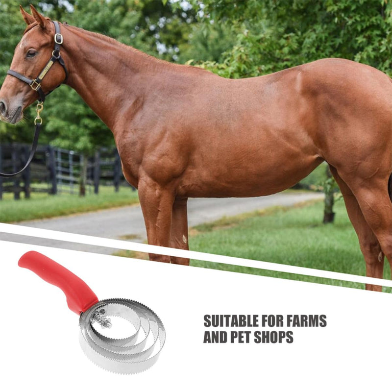 SHINEOFI 2-Piece Horse Grooming Tool with Serrated Stainless Steel Comb and Plastic Handle. Effective Itch Relief Brush for Horses, Farms and Pet Shops