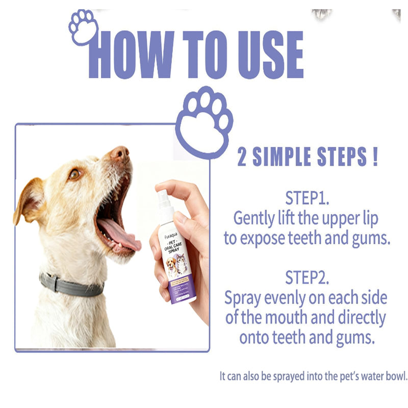 Pet Dental Spray, Dog Dental Care Spray, 1.014 Fl Oz Dog Natural Ingredients Extract, Breath Freshener Freshen Breath and Aid in Daily Oral Hygiene, Suitable for Different Pets - PawsPlanet Australia