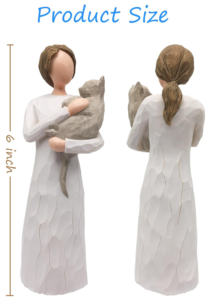Cat Memorial Gifts, Loss of Cat Sympathy Gifts for Cat Mom, Pet Cat Remembrance Gifts, Collectible Hand-Painted Cat Angel Figurine Statue for Cat Lovers in Memory of Passing Away Cat Grey Cat - PawsPlanet Australia