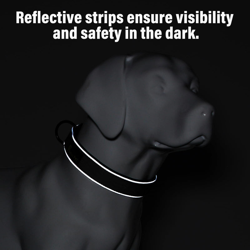 Plutus Pet Tactical Dog Collar, Reflective, Adjustable Heavy Duty Dog Collar, Soft Padded and Comfortable, for Small Medium and Large Dogs (Red, M) Red - PawsPlanet Australia