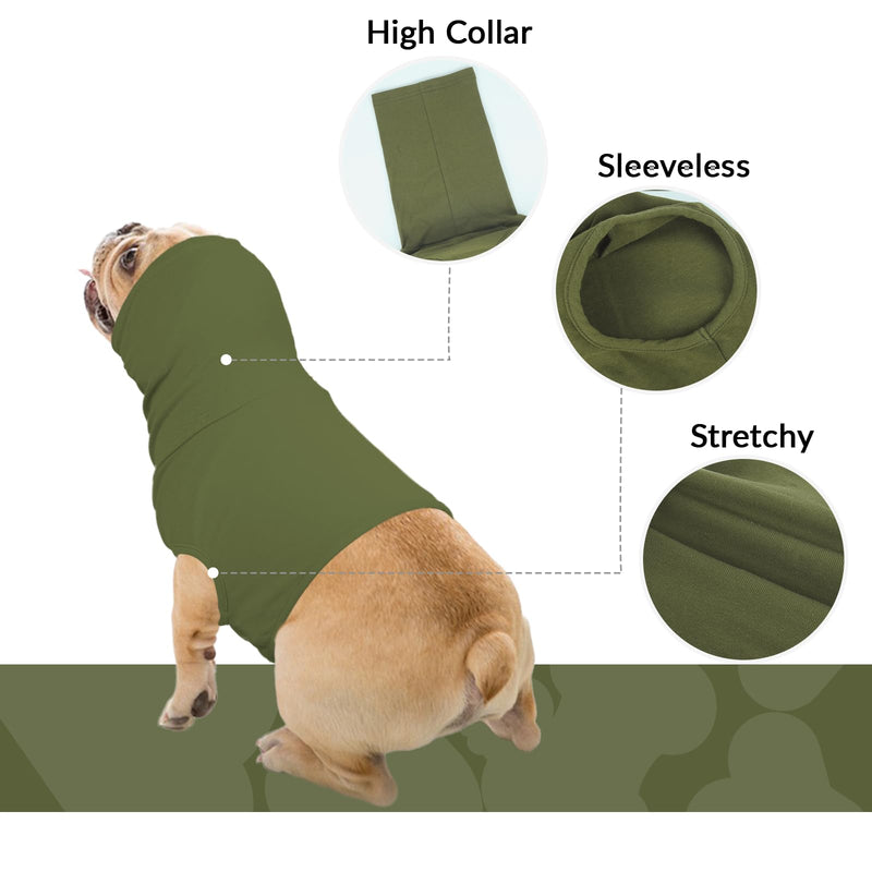 PUMYPOREITY Cat Neck Wound Protector, Cat Neck Recovery Covering Suit, Snood For Dog To Protect-Neck, Prevent Pet From Scratching The Stitches(Army green, XS) Army green