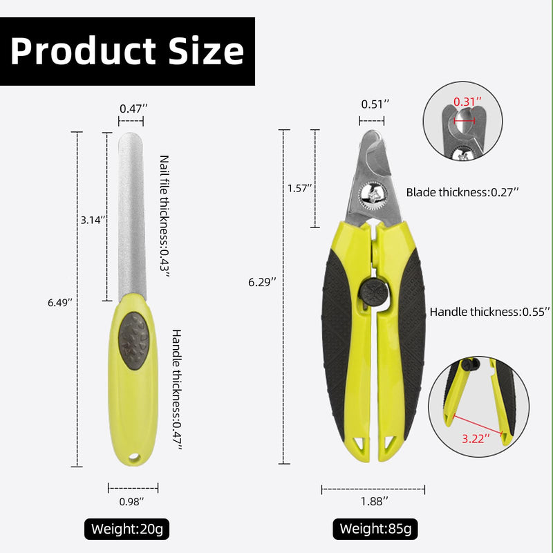 Professional Dog Nail Clipper & File Set, Heavy Duty Stainless Steel Blade with Safety Guard, Anti-Slip Handle, Suitable for Large Breed Dogs, Easy to Use Pet Nail Trimmers - PawsPlanet Australia
