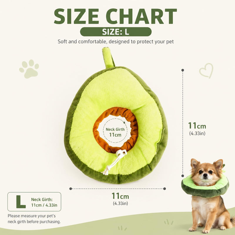Avocado Cat Collar，Lick Protection, Soft Cat Collar, After Op Cone Collar, Lightweight Protective Collar for Puppies (green, L)