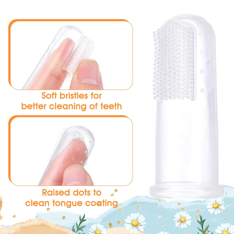 64 Packs Dog Toothbrush Soft Finger Brushes Pet Finger Easy Teeth Cleaning Dog Tooth Oral Care Pet Dental for Small Cats and Puppy