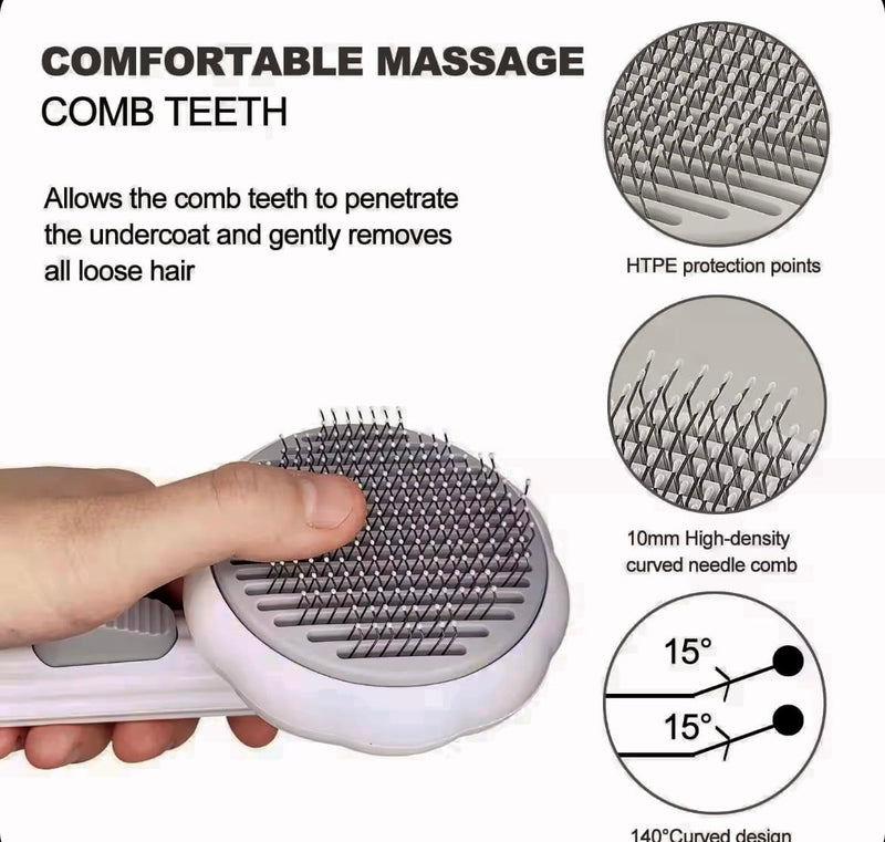 Cat Brush Dog Brush, Designed To Remove Loose Fur, Tangles, Mats With Convenient Release Button Feature, Easly Removal Of Trapped Hair From Brush, Indoor Cats Dog Hair Grooming Tool, White - PawsPlanet Australia