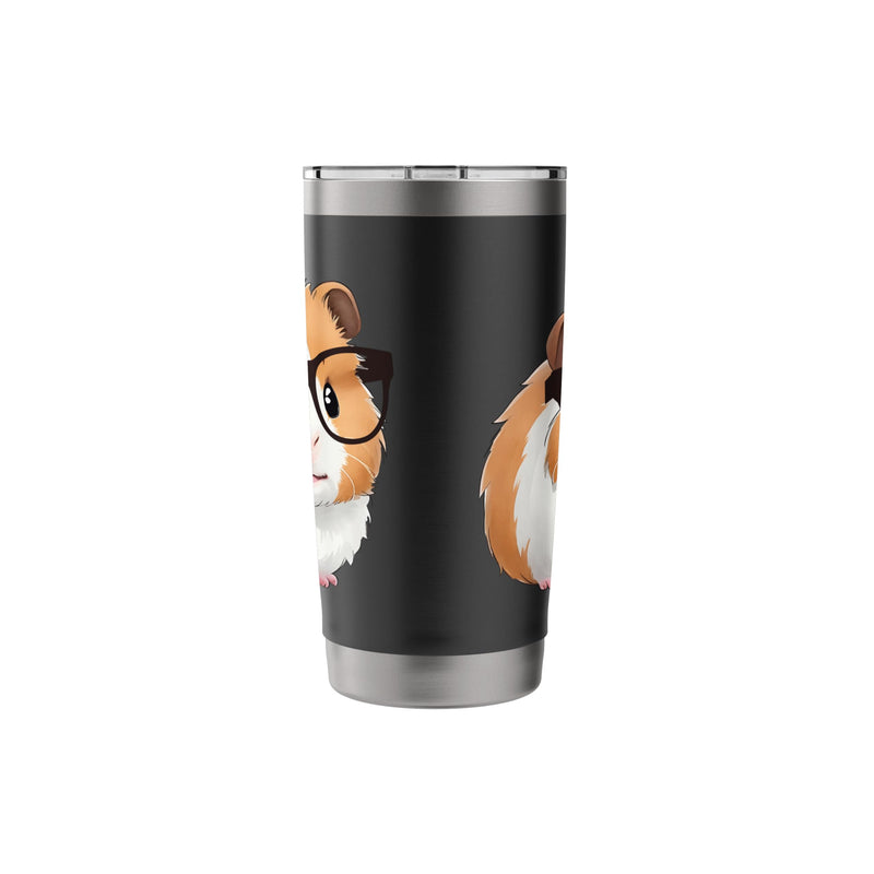 Guinea Pig With Sunglasses - Animal Pet Owner Rodent Lover Stainless Steel Insulated Tumbler Black 20 Ounces - PawsPlanet Australia