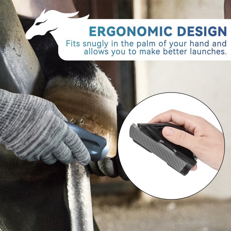 Farrier Hoof Rasp File Arc Shape Ergonomic Handle Hoof Trimming Tool with Fine Teeth Option for Repairing Pony, Goat, Horse, Pig, and Other Animal Hooves Coarse & Fine Teeth - PawsPlanet Australia