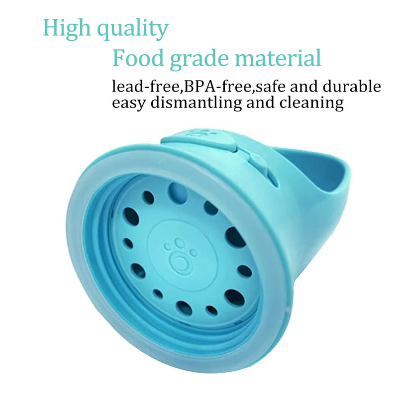 Regekul Dog Water Bottle, Leak Proof Portable Puppy Water Dispenser with Drinking Feeder for Pets Outdoor Walking, Hiking, Travel (12OZ, Blue) 12OZ - PawsPlanet Australia