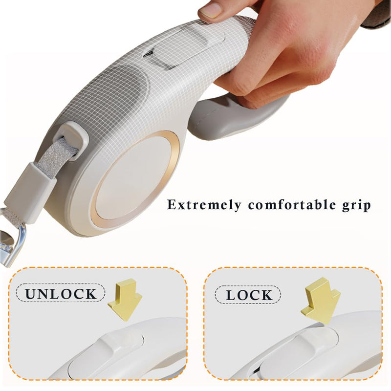 Marchul Retractable Dog Leash-Up to 70lb, 16 ft Dog Walking Leash for Small Medium Dogs, 360° Tangle Free (16ft, Grey) 16ft - PawsPlanet Australia