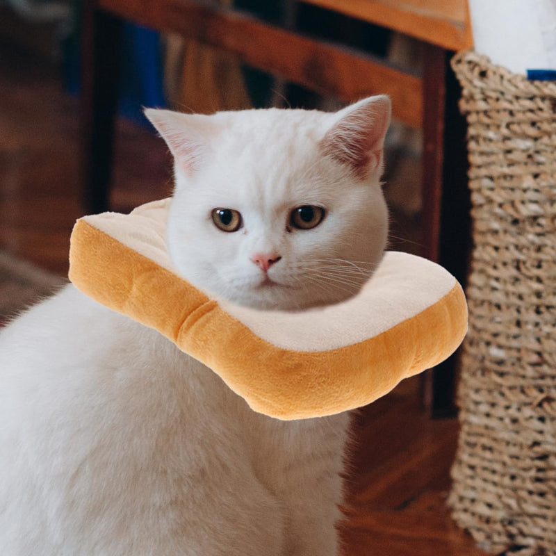 VICASKY Adjustable Cat Collar Soft Toast Cone Recovery Collar Lightweight Scratch Prevention Kitten Neck for Post Surgery and Costume Use 6.7 Inch Yellow