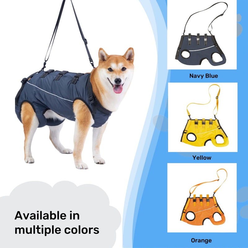Dog Lift Harness,Dog Assistance Strap,Pet Support & Rehabilitation Sling Lift,Adjustable Padded Breathable Straps for Senior,Joint Injuries,Disabled Dogs Navy Blue Large - PawsPlanet Australia