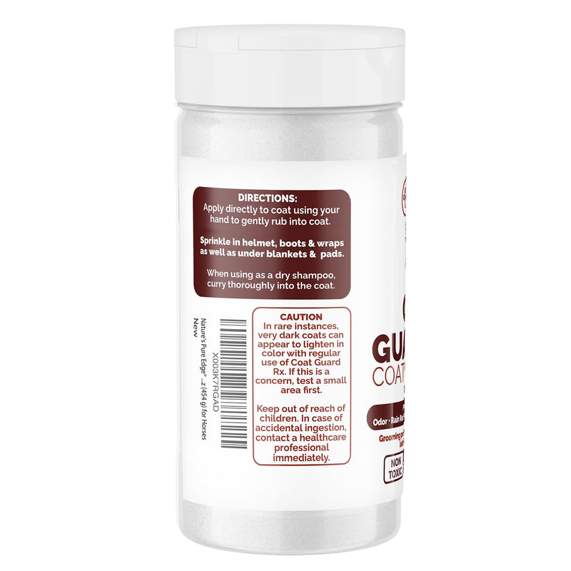 Coat Guard Rx™ Large 16 oz. Coat, Mane, and Tail Powder for Horses - Rain Rot, Sweet Itch, Treatment & Dry Shampoo for Horses. 16Oz