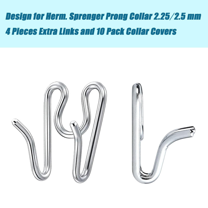 4 Pack Extra Links Prong Collar for Dog,Replacement 2.25/2.5mm Stainless Steel Pinch Collar for Dogs Links Extra Training Collar Links (2.25mm/2.5mm) Silver - PawsPlanet Australia