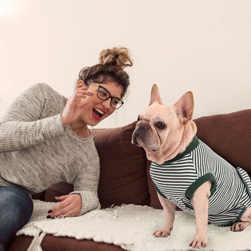 EMUST Dog Recovery Suit, After Surgery Wear for Dogs Male Female, Pet E-Collars Alternative Bandages, Professional Dog Onesie for Surgery for Abdominal Wounds, Weaning&Skin Diseases,Green Strip/XXL XXL Green Strip - PawsPlanet Australia