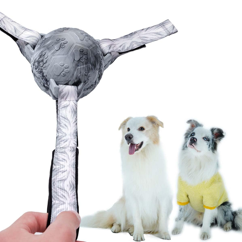 Dog Toy Ball with Replaceable Straps, 3.7" Great Dog Tug Ball on Rope for Large Dogs, Durable Dog Training Toys for Heavy Chewer, Dog Water Toy for Small to Large All Dog Breeds - PawsPlanet Australia