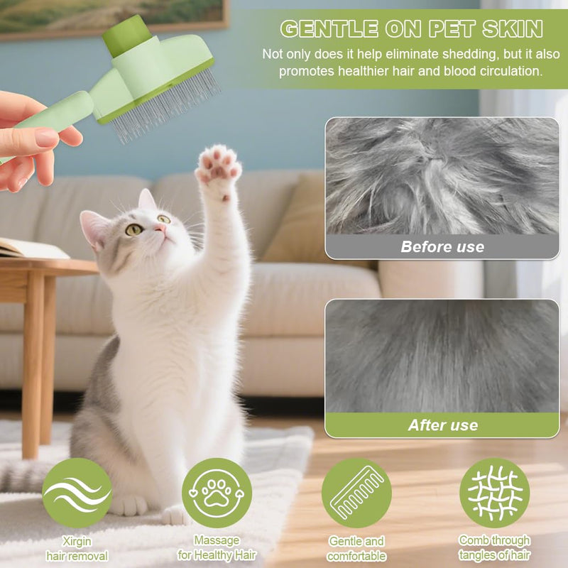 5PCS cat and dog hair removal flea comb set —long and short stainless steel comb teeth designed for removing pet hair and fleas and massaging pets. - PawsPlanet Australia