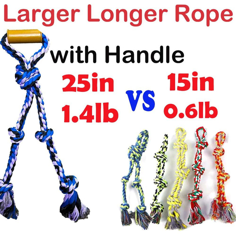 Large Dog Rope Toys for Aggressive Chewers Pitbull Tug of War Rope Interactive Heavy Duty Outdoor Medium Large Breed XL Dog Chew Rope Strong Durable Dog Tug Toys Tough Pull Rope with Handle Blue - PawsPlanet Australia