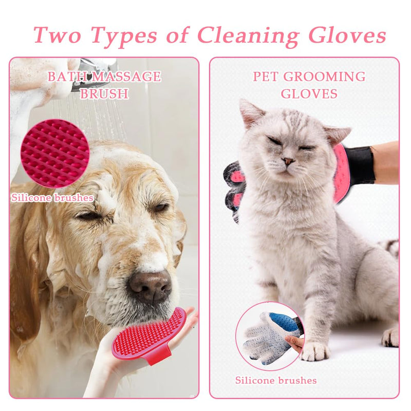 Pet Grooming Kit - 9 Pcs All-in-One Self Cleaning Set with Slicker Brush, Deshedding Tool, Scissors, Nail Clippers, and File for All Breeds and Sizes - PawsPlanet Australia