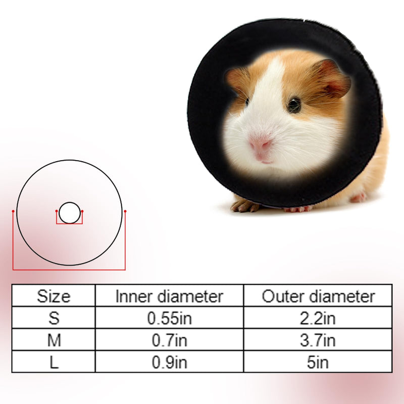 Hamster Recovery Collar Protection Cone After Surgery, Small Animals Adjustable Protection Collar for Rat Bird Rabbit Guinea Pig, Anti-Lick Anti-bite Pet Elizabeth Collar (Black, L) Black - PawsPlanet Australia