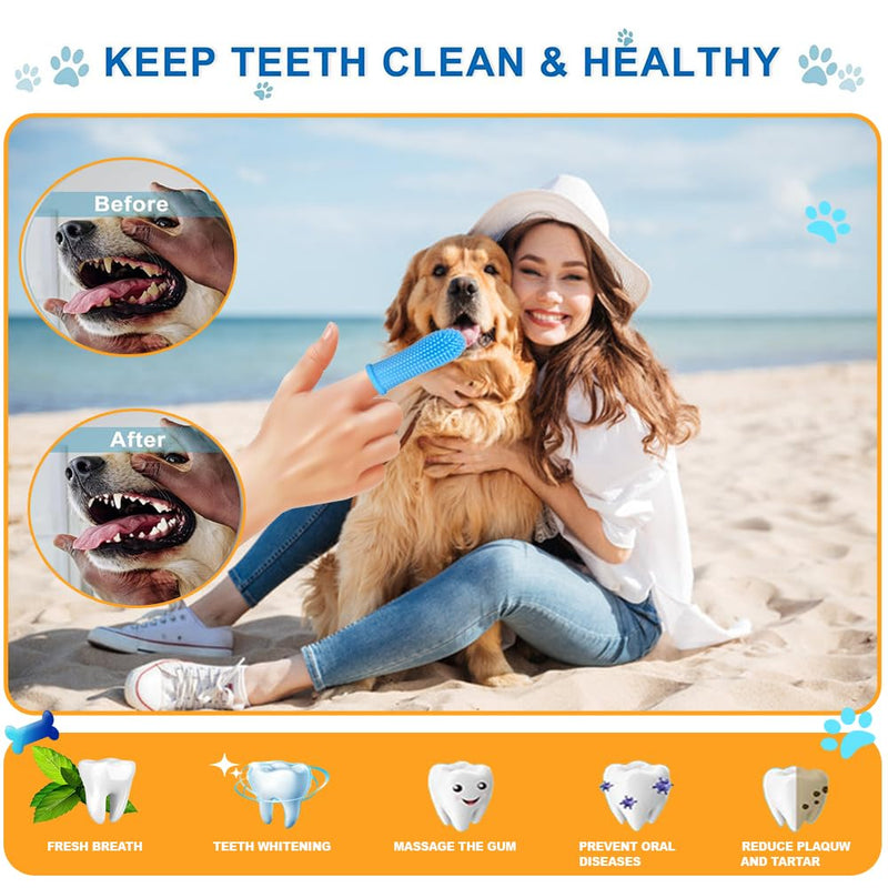 Dog Tooth Brush, Dog Tooth Brushing Kit, Cat Toothbrush, Pet Brushing Kit,Dog Teeth Cleaner Keep Your Pet's Smile Bright with Our Premium Dental Care Tool Dog Finger Tootthbrush Silicon - PawsPlanet Australia