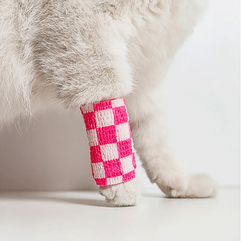 Vet Wraps 2 inch Self- Adherent Cohesive Gauze Bandage for Animals Dogs Cats Horses, 4 Colors Plaid Pattern, 12 Rolls - PawsPlanet Australia