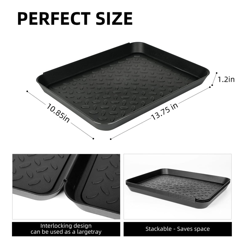 3Pcs Boot Tray 14 x 11 Inch Waterproof Boot Mat Wet Shoe Tray & Pet Food Mat, Multi-Purpose Garden Tool for Entryway Indoor Boots Shoes Pets 3 - PawsPlanet Australia