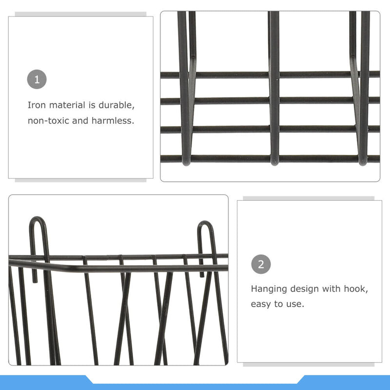 Hay Feeder for Rabbit, Guinea Pig, Bunny, Chinchilla, Heavy-Duty Metal Frame Hay Feeder, Small Animal Basket with Hook Metal Grass Holder Black - PawsPlanet Australia