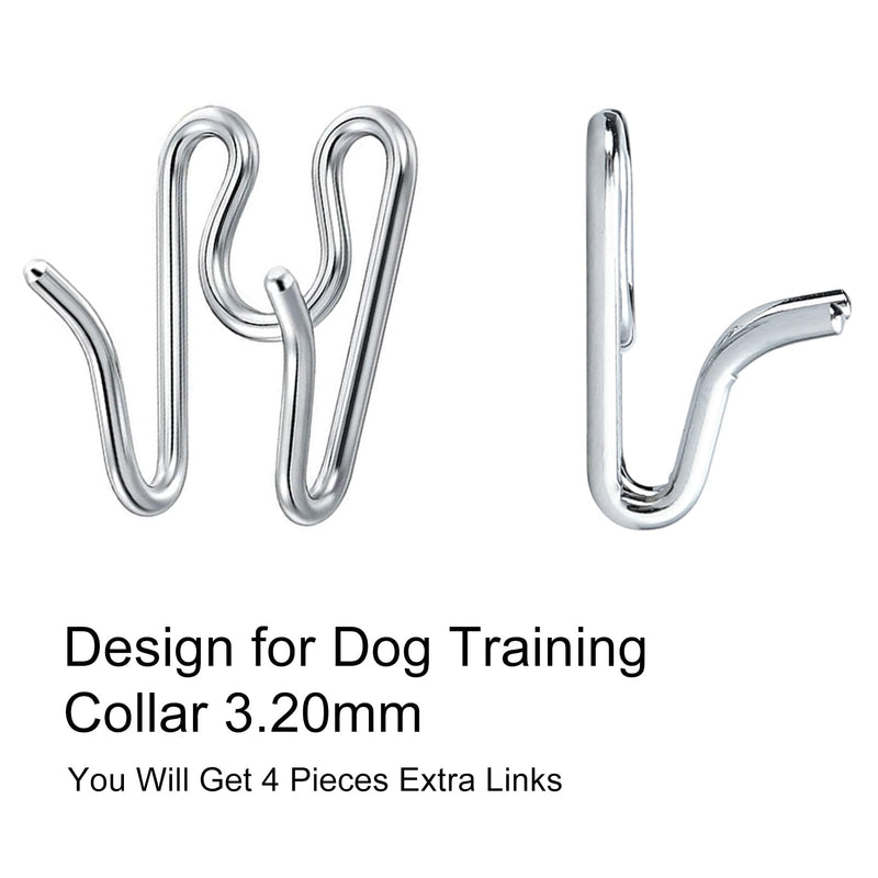 Dog Collar Extra Links Designed for Training Collars (4 Pack) Steel Chrome Plated Dog Training Collar Links (3.20mm, Silver) 3.20mm - PawsPlanet Australia