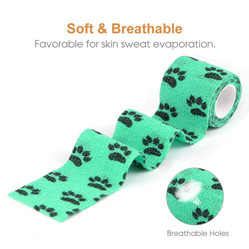 AUPCON Vet Wrap Cohesive Bandages Bulk Self Adhesive Bandage Wrap Self Adherent Wrap Non-Woven for Dogs Pet Animals & Ankle Sprains & Swelling 2 Inch x 5 Yards (2 Inch Claw) 2 Inch Claw - PawsPlanet Australia