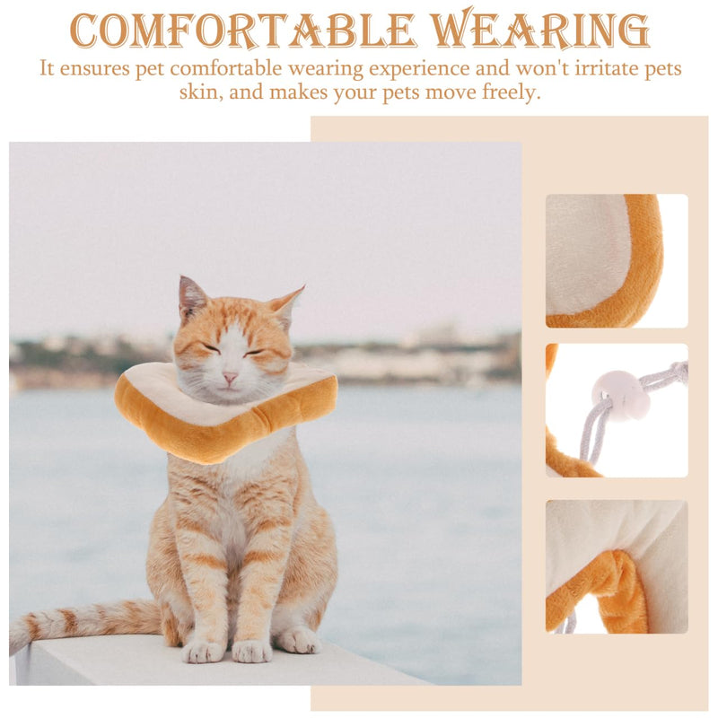 VICASKY Adjustable Cat Collar Soft Toast Cone Recovery Collar Lightweight Scratch Prevention Kitten Neck for Post Surgery and Costume Use 6.7 Inch Yellow
