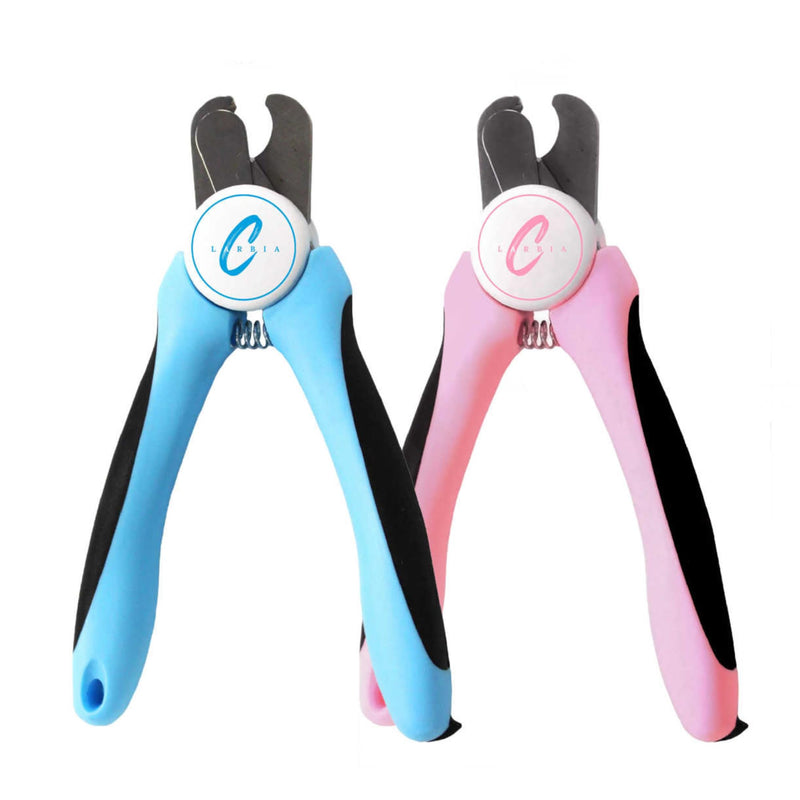 Pet Nail Clippers, Stainless Steel, Ergonomic Non Slip Design, Safe Home Pet Grooming for Cats and Dogs (Pink) Pink - PawsPlanet Australia