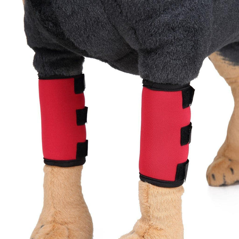 Fenteer Pack of 2 Cat Dog Leg Protection Accessories Protects Wounds Comfortable Red S