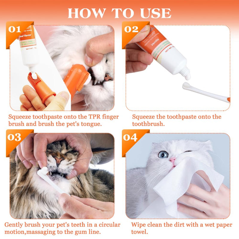 Dog toothbrush, dog toothpaste, dog dental care set, dog toothpaste against tartar, toothbrush dog toothbrush for small refreshes breath, removes tartar