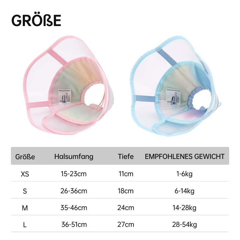Soft Dog Cone Collar, Waterproof and Foldable Elizabethan Collar for Dogs After Surgery, No Leak Recovery E-Collar, Comfortable Protective Cone Alternative for Large Dogs (Pink, XS) Pink