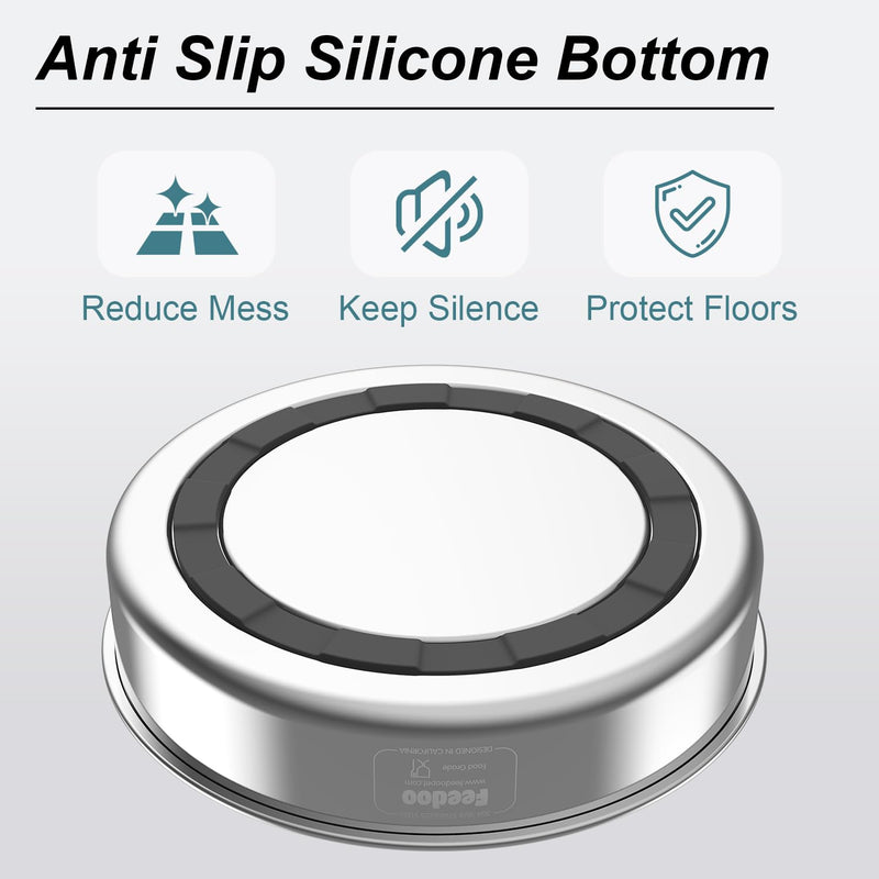 Slow Feeder Dog Bowl, Double-Layer Food-Grade Stainless Steel, Heavy Duty with Non-Slip Rubber Base, 2Cups Capacity for Small and Medium Dogs to Slow Down Eating - PawsPlanet Australia