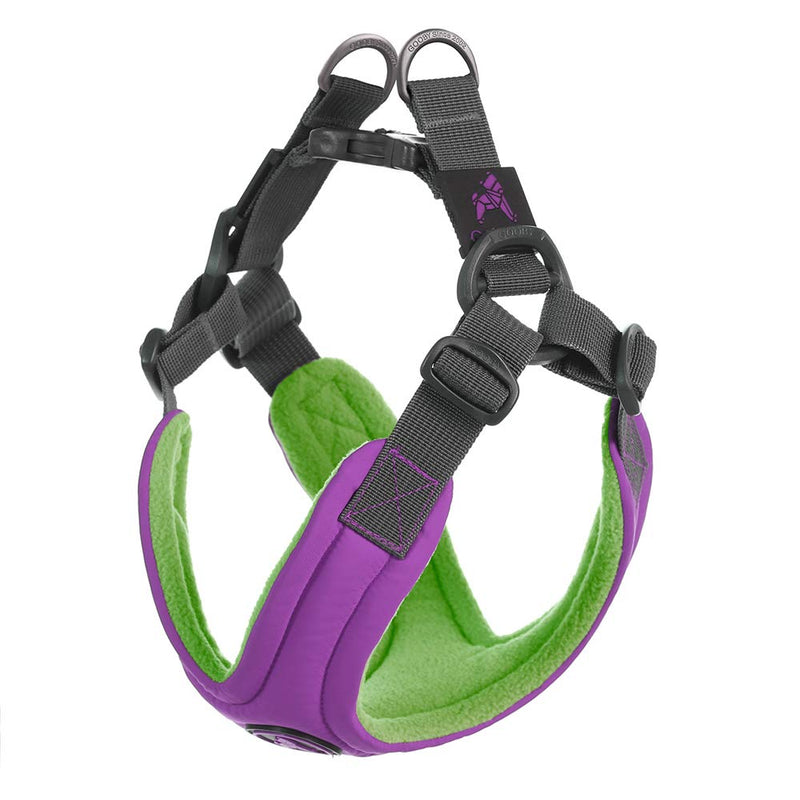 Gooby Escape Free Memory Foam Harness - Purple, Medium - No Pull Step-in Small Dog Harness with Four Point Adjustment - Perfect on The Go Dog Harness for Medium Dogs No Pull and Small Dogs Medium Chest (14.25~21.5") - PawsPlanet Australia