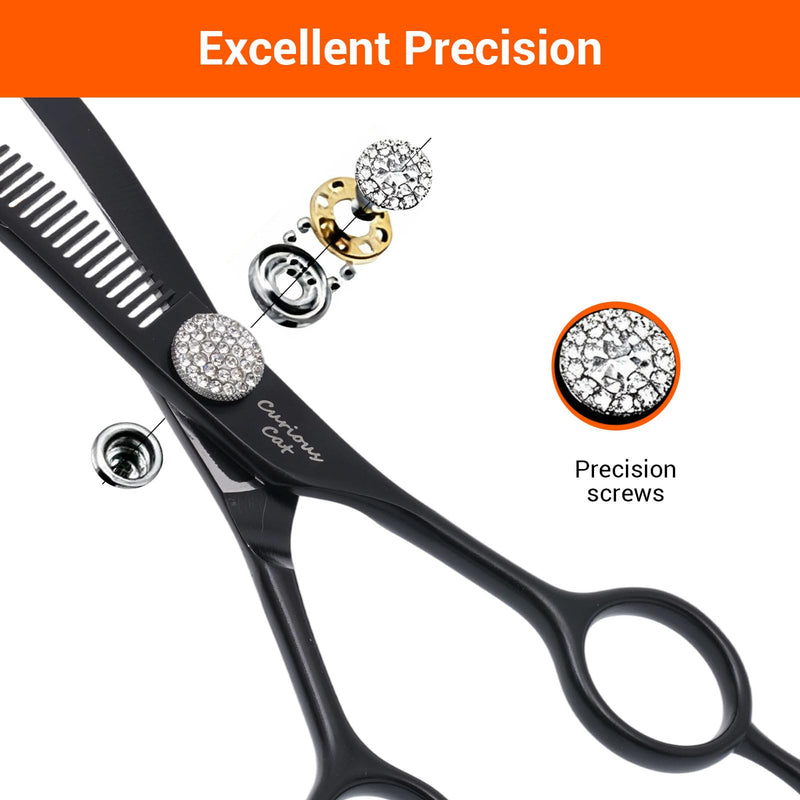 Dog Grooming Scissors,Pet Curved Thinning Shears 7.0'' 440C Thinning Scissors for Precision Pet Hair Cutting Curved Thinning Scissors - PawsPlanet Australia