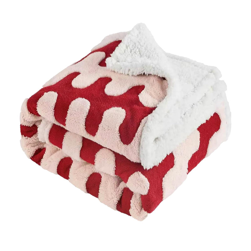 Waterproof Blanket for Dog Puppy Cat, Cute Wavy Pattern Dog Blanket for Bed Couch Sofa, Washable Double Sided Pet Blankets for Couch Protection, 28"x39", Red Red Wavy 28x39 inch/S - PawsPlanet Australia