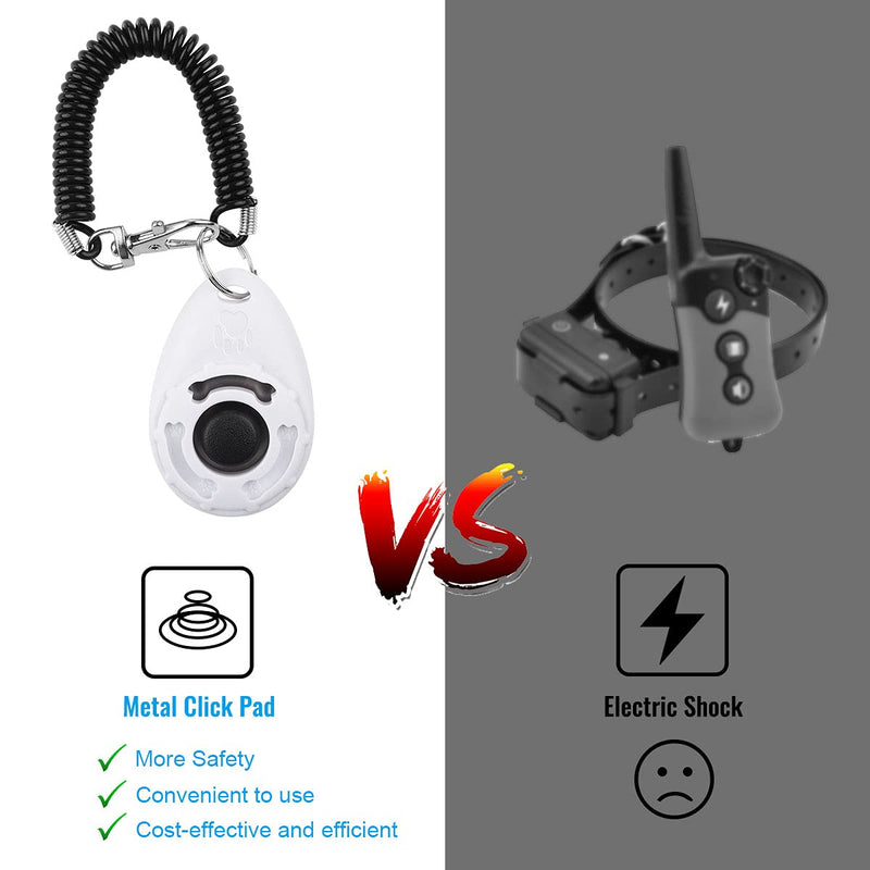 Dog Clicker for Training, 2 Pack Dog Training Clicker, Clicker Dog Training with Wrist Strap, Pet Training Clicker, Perfect for Dog Cat Puppies Behavioral Training (Blue and White) Blue and White - PawsPlanet Australia