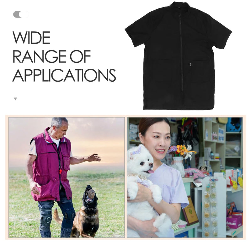 POPETPOP Dog Grooming Smock - Pet Grooming Workwear with Full Zipper Pet Grooming Smock Pet Grooming Apron Barber Smock Dog Cat Smock for Women Men Pet Salon Clo - PawsPlanet Australia