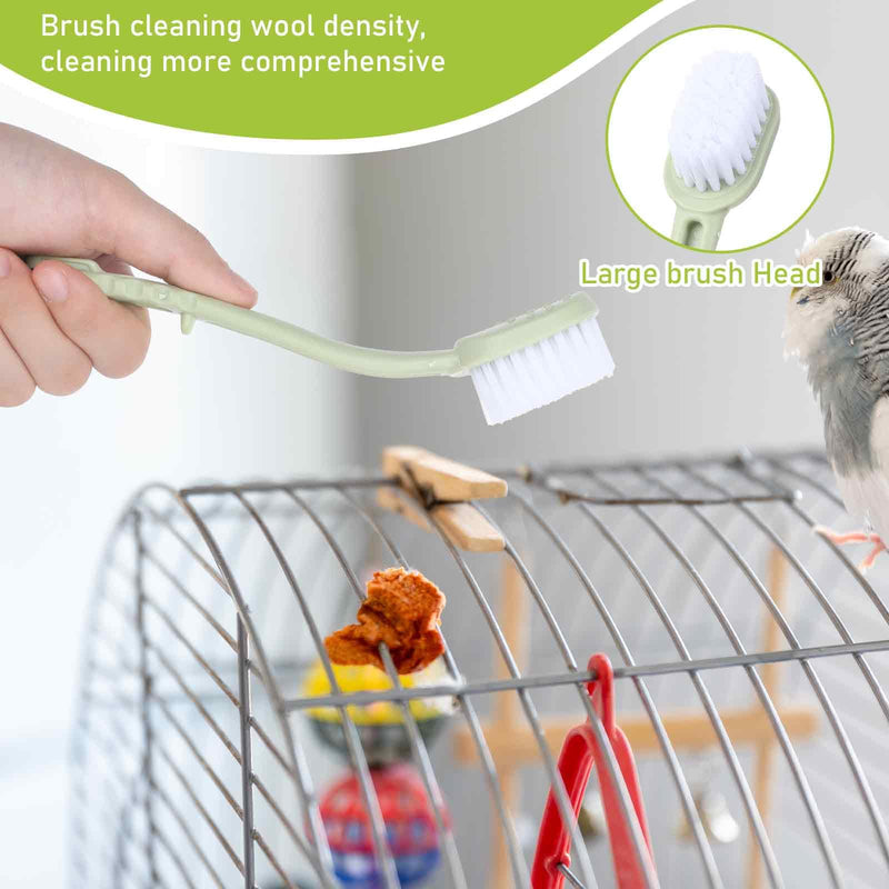 4 Pcs Bird Cage Cleaner with Two Brush Plastic Heads Long Handle Tool for Cleaning Bird Cages ssential Bird Cage Accessory - PawsPlanet Australia