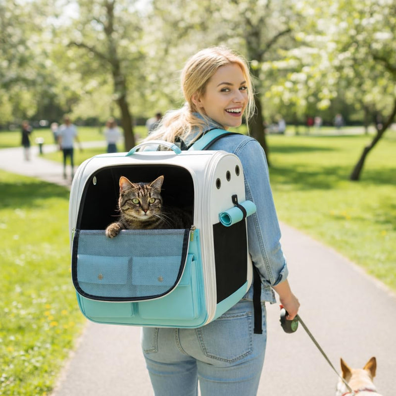 Cat Backpack - Cat Carrier Backpack Pet Carrier Bag Rucksack Back Travel Small Dog Puppy Carriers Collapsible Box Carry Cage Bags For Travel Kitten Cute Walking Bags For Travelling Pet Bag Soft - PawsPlanet Australia