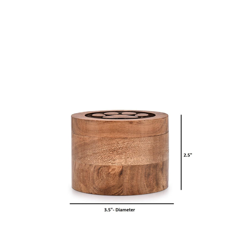 Acacia Wood Decorative Urns Funeral Cremation Urn for Ashes for Dogs, Pet Urns for Cats (3.5" x 3.5" x 2.5") - PawsPlanet Australia
