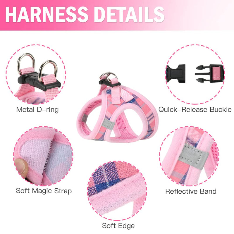 PUPTECK Adjustable Pet Harness Collar and Leash Set
