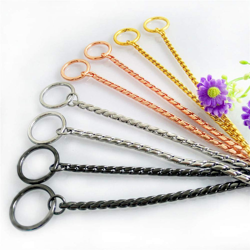 Dog P Snake Chain Chrome Plated Metal Dog Training Choke/Collar-Fully Guaranteed Against Rust Tarnish or Breakage-Recommended for Professional Training (Black, 4mm*50cm(20")) 4mm*50cm(20") Black - PawsPlanet Australia